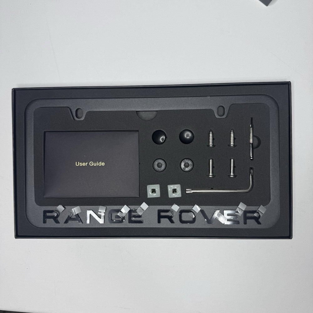 Range Rover All Black License Plate Metal with Nuts and Screws New Complete - Picture 6 of 7